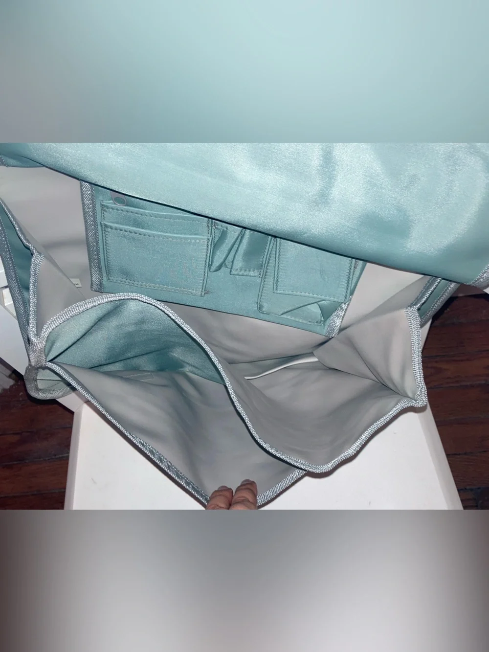 Gray & Blush Striped Massager Bag